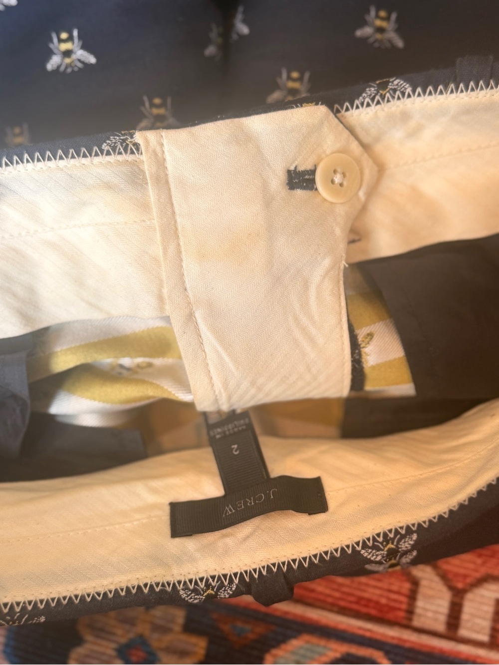 J. Crew Bumblebee Jacquard Cropped Pant size 2 - Picture 5 of 10